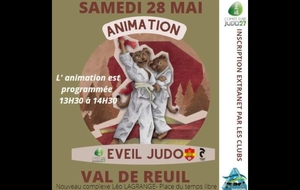 ANIMATION EVEIL JUDO A VAL DE REUIL LE SAMEDI 28 MAI