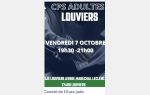 CPS ADULTES LOUVIERS VENDREDI 7 OCTOBRE 19H30 - 21H00
